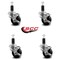 Service Caster 3'' Phenolic Swivel 1-1/4'' Expanding Stem Caster Set with Brake, 4PK SCC-EX20S314-PHS-TLB-114-4 - alternate 3